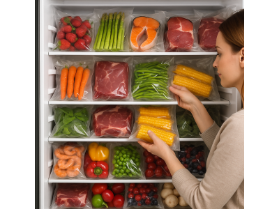 Як вакуумне пакування допомагає економити місце в холодильнику.