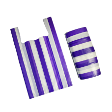 Пакет майка 37х 60 Смуга №2 50 мкм біло-фіолетовий уп. 1/100 шт